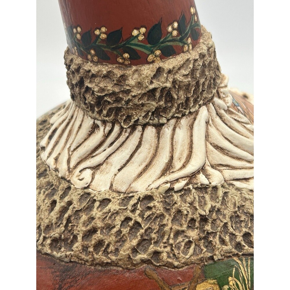 Santa Folk Art Painted Gourd Signed Sculpture G2Taylor 1999 #3 Christmas Decor - Picture 3 of 16